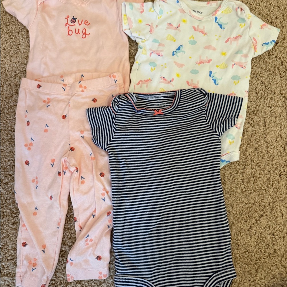 Carter's Pink and Navy Kids Pajama Set